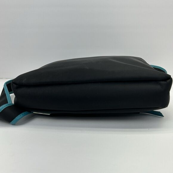 Hadaki Crossbody Purse Handbag Millipede Tote Black Teal Zipper - Picture 6 of 16